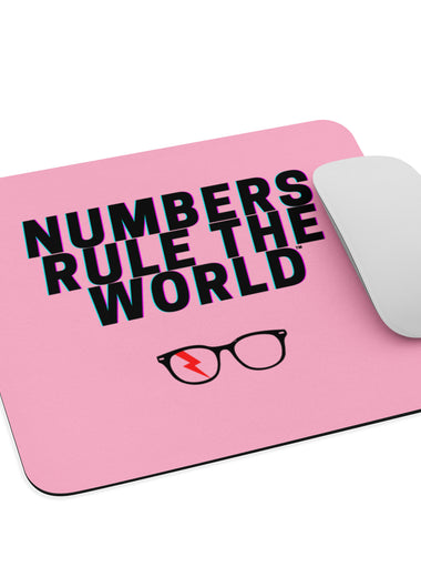 "Numbers Rule" Pink Mousepad
