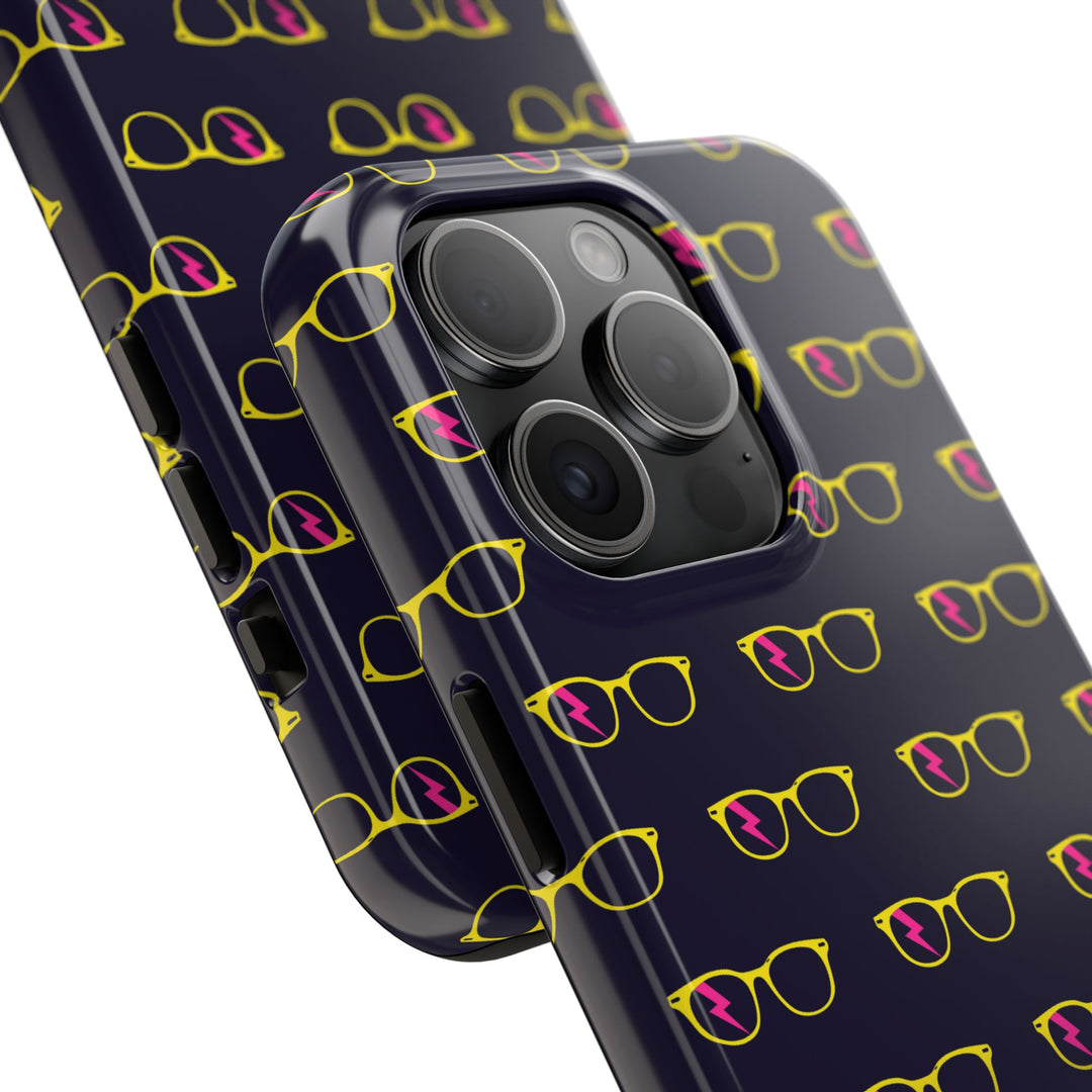 Yellow/Pink Glasses Pattern Tough Phone Case by Clan of Nerds