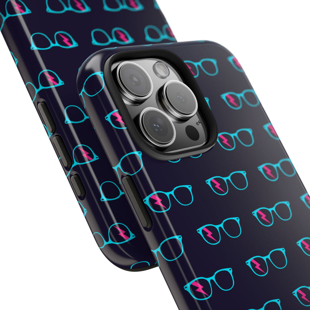 Cyan/Pink Glasses Pattern Tough Phone Case by Clan of Nerds