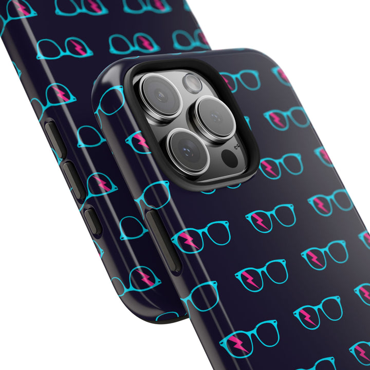 Cyan/Pink Glasses Pattern Tough Phone Case by Clan of Nerds