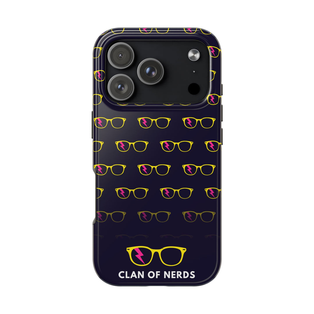 Yellow/Pink Glasses Pattern Tough Phone Case by Clan of Nerds