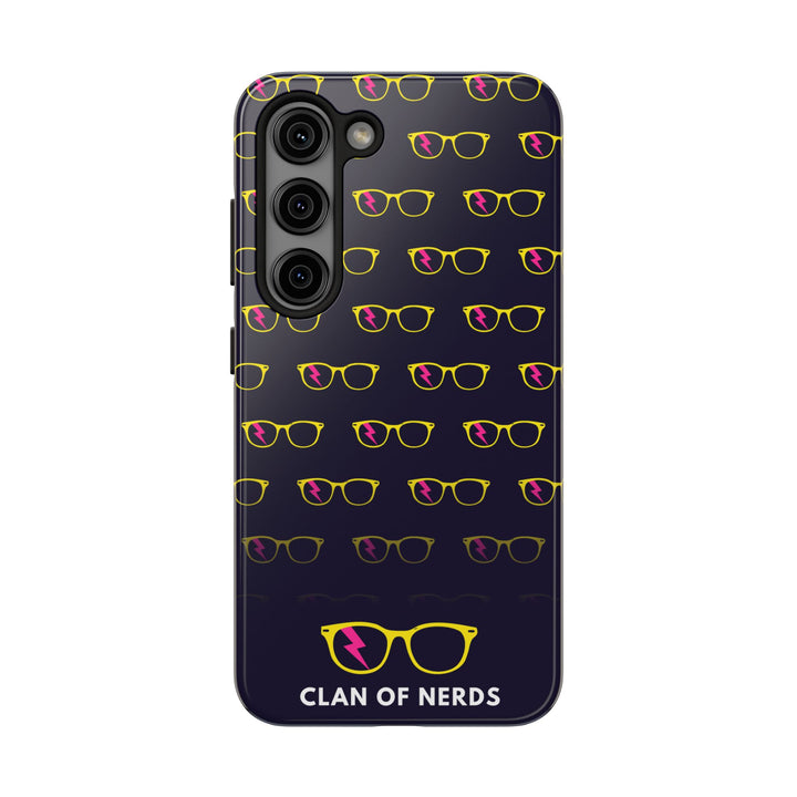 Yellow/Pink Glasses Pattern Tough Phone Case by Clan of Nerds
