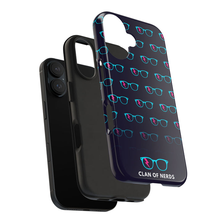 Cyan/Pink Glasses Pattern Tough Phone Case by Clan of Nerds