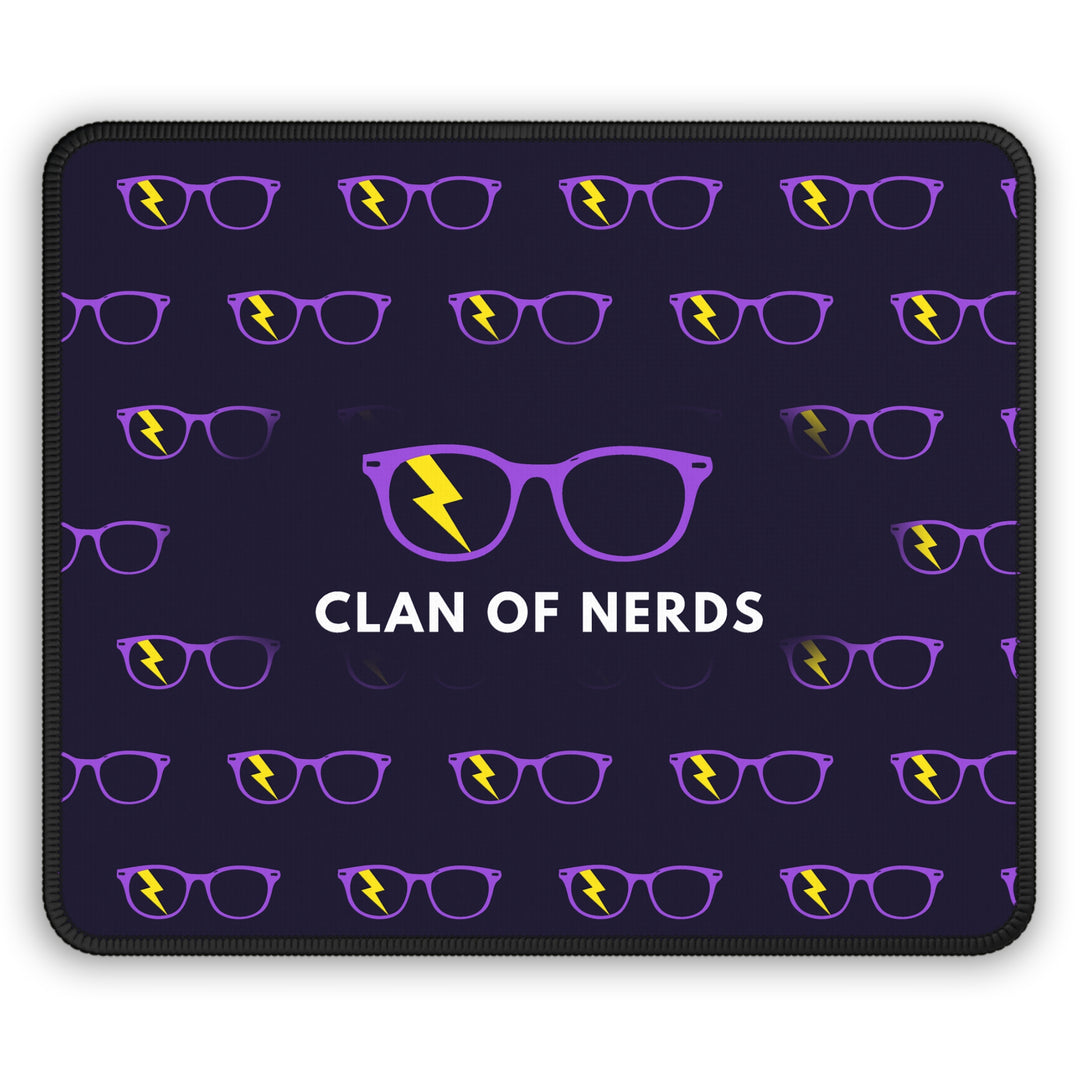 Purple/Yellow Glasses Pattern Mouse Pad by Clan of Nerds
