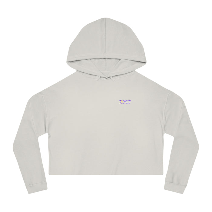 PURPLE/YELLOW GLASSES - WOMEN'S CROPPED HOODIE
