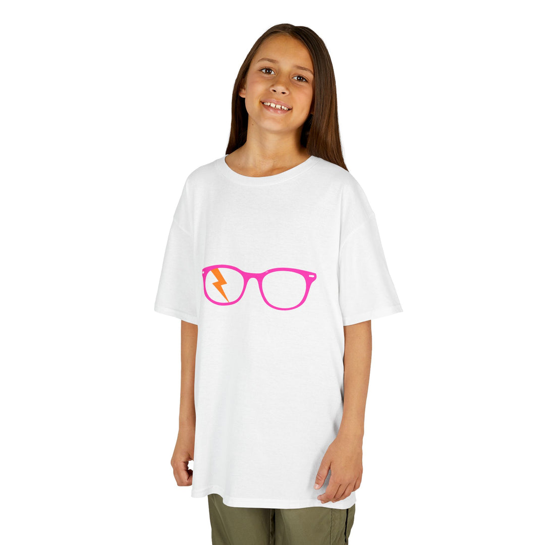 Pink/Orange Glasses Kids Tee by Clan of Nerds