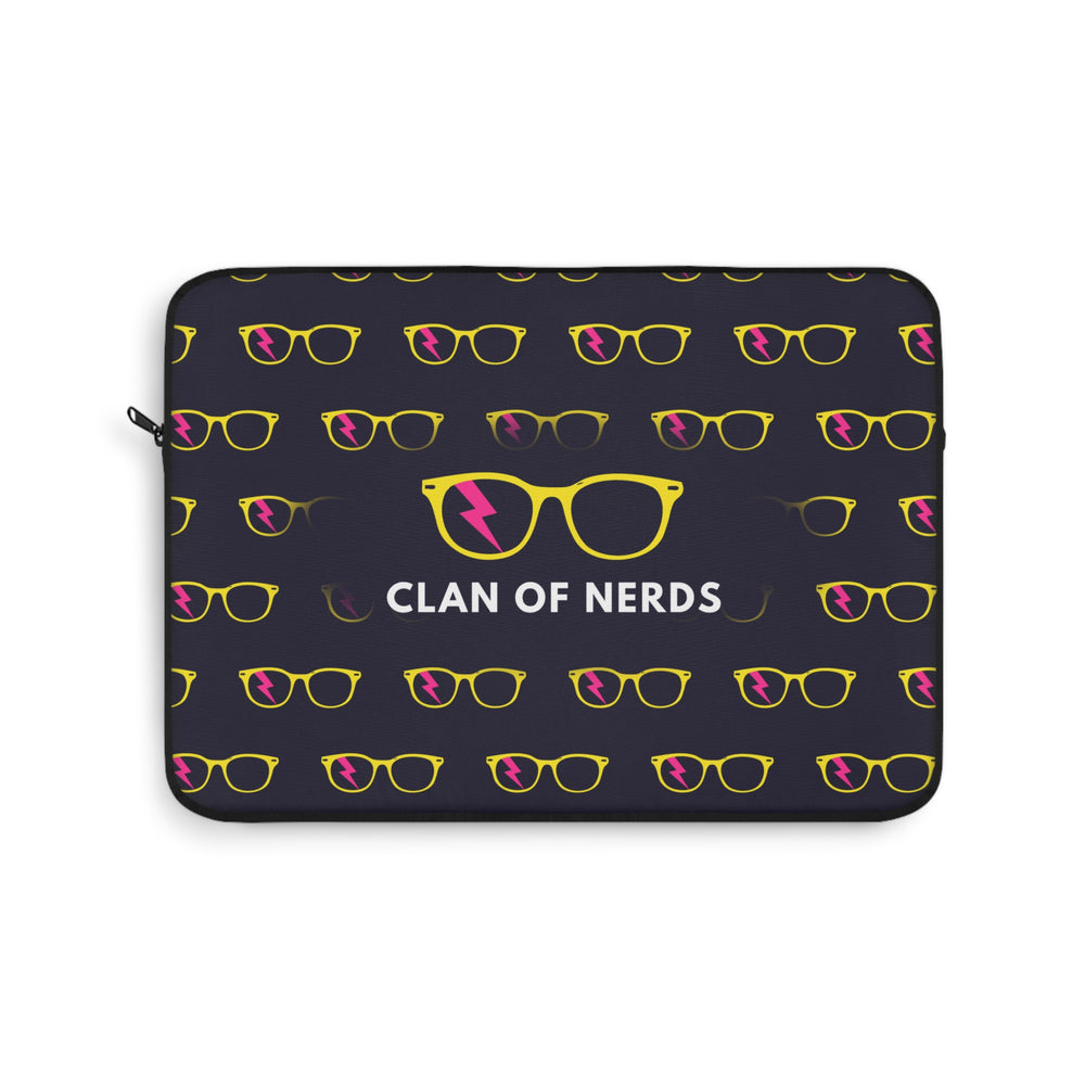 Yellow/Pink Glasses Pattern Laptop Sleeve by Clan of Nerds