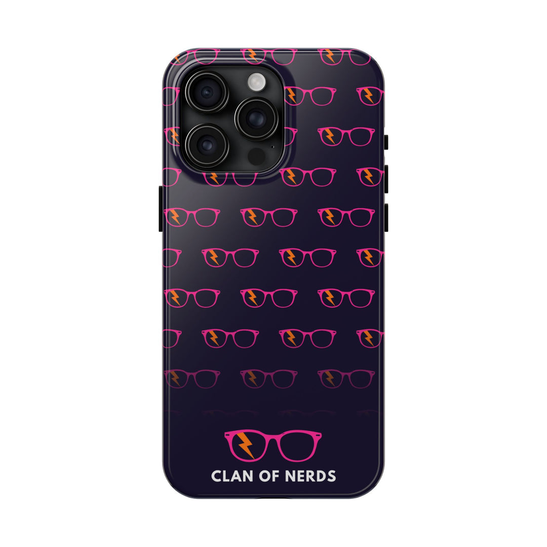 Pink/Orange Glasses Pattern Tough Phone Case by Clan of Nerds