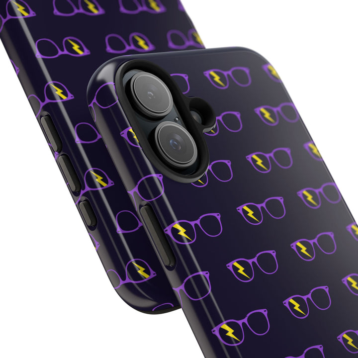 Purple/Yellow Glasses Pattern Tough Phone Case by Clan of Nerds