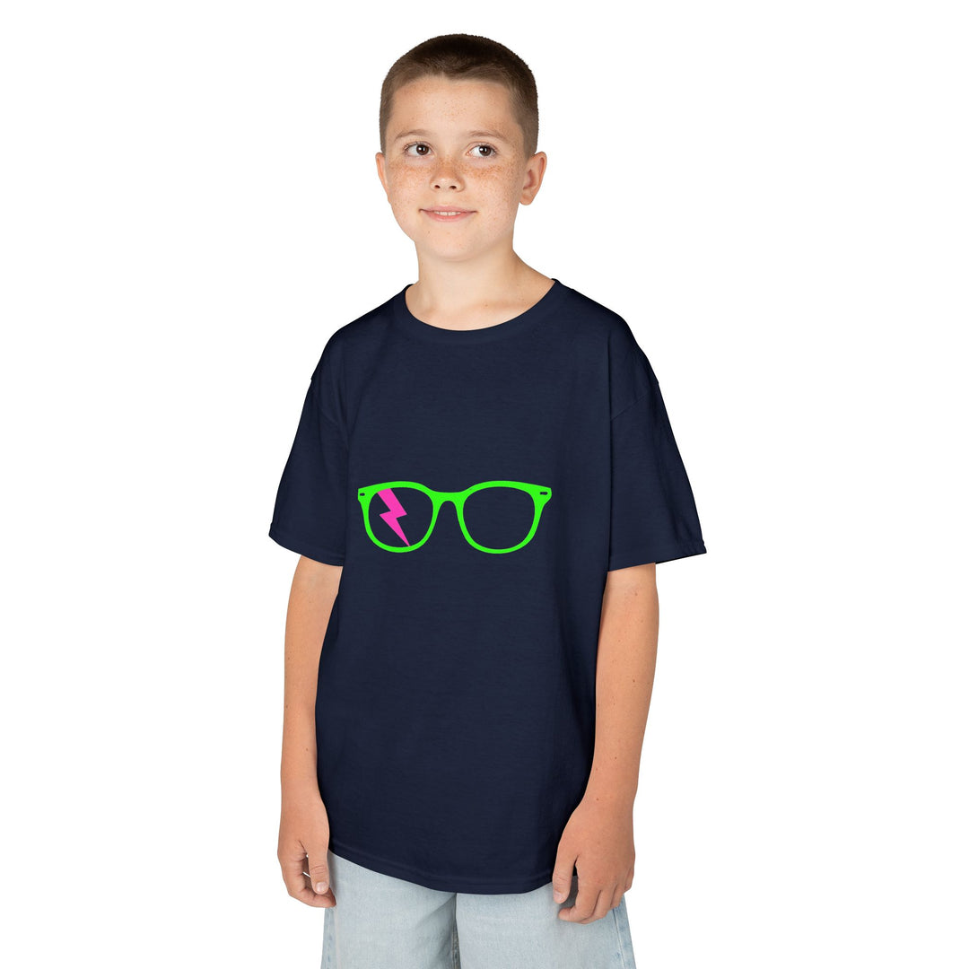 Green/Pink Glasses Kids Tee by Clan of Nerds