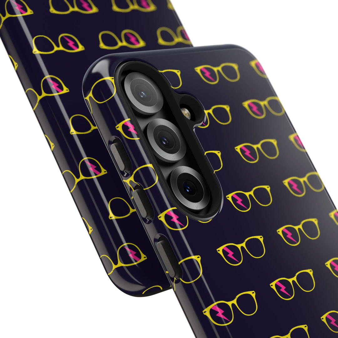 Yellow/Pink Glasses Pattern Tough Phone Case by Clan of Nerds