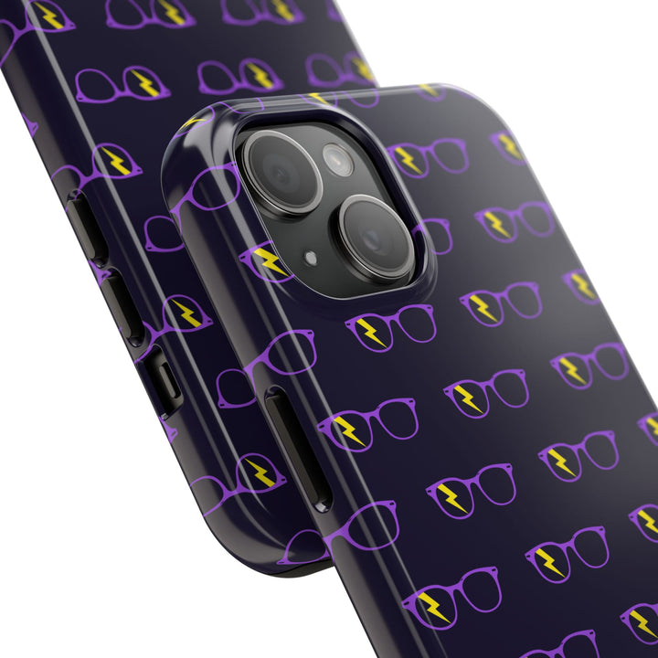 Purple/Yellow Glasses Pattern Tough Phone Case by Clan of Nerds