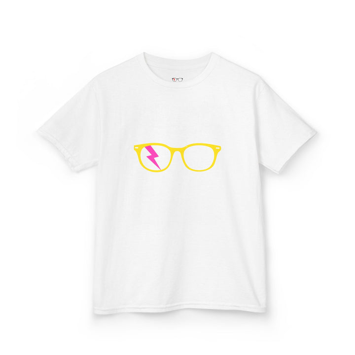 Yellow/Pink Glasses Kids Tee by Clan of Nerds