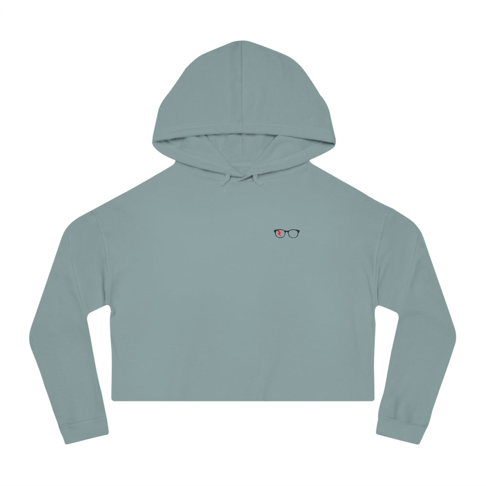 Classic Glasses Women’s Cropped Hoodie in Sage