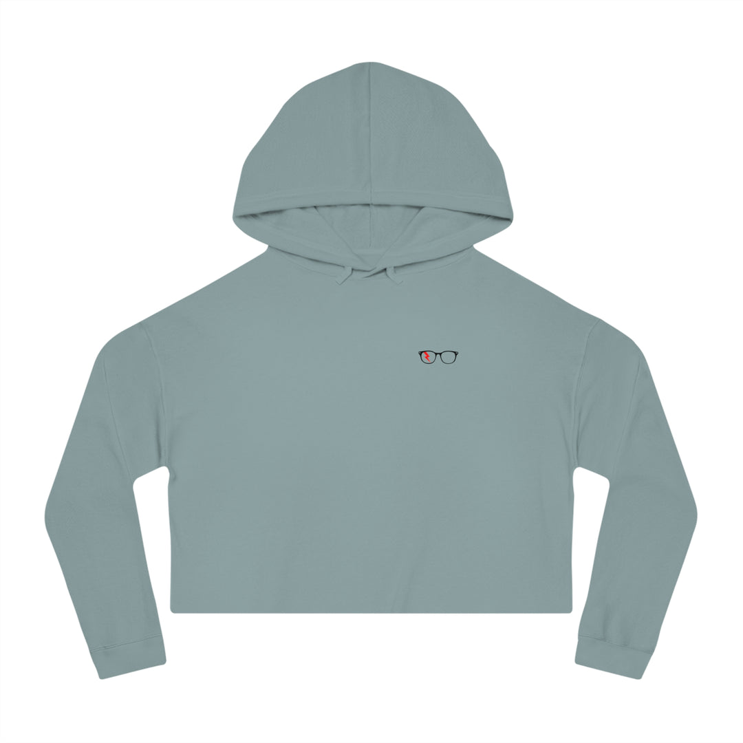 Classic Glasses Women’s Cropped Hoodie in Sage