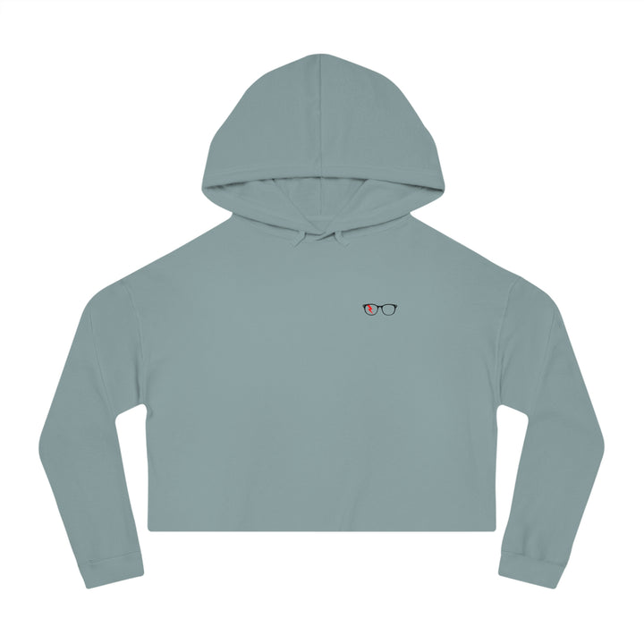 Classic Glasses Women’s Cropped Hoodie in Sage
