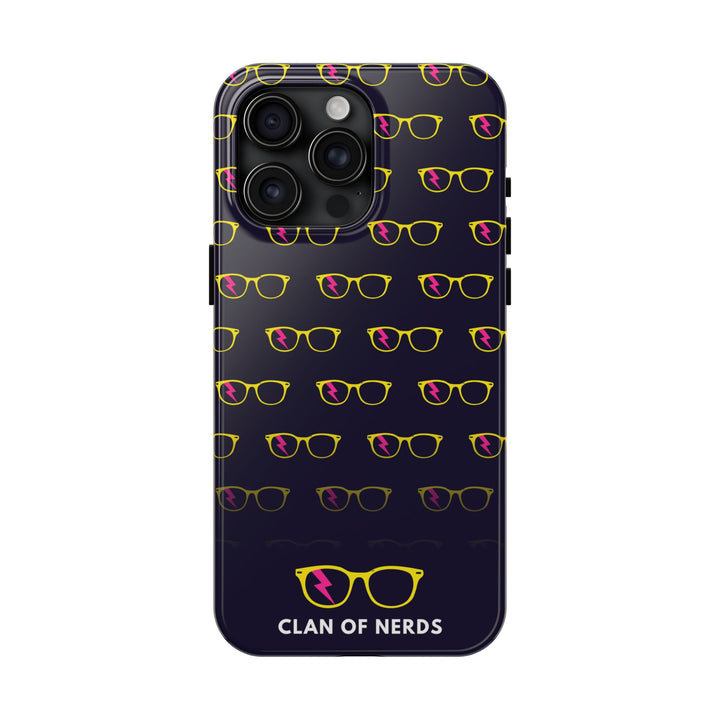Yellow/Pink Glasses Pattern Tough Phone Case by Clan of Nerds