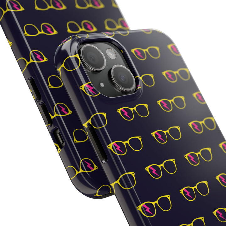 Yellow/Pink Glasses Pattern Tough Phone Case by Clan of Nerds