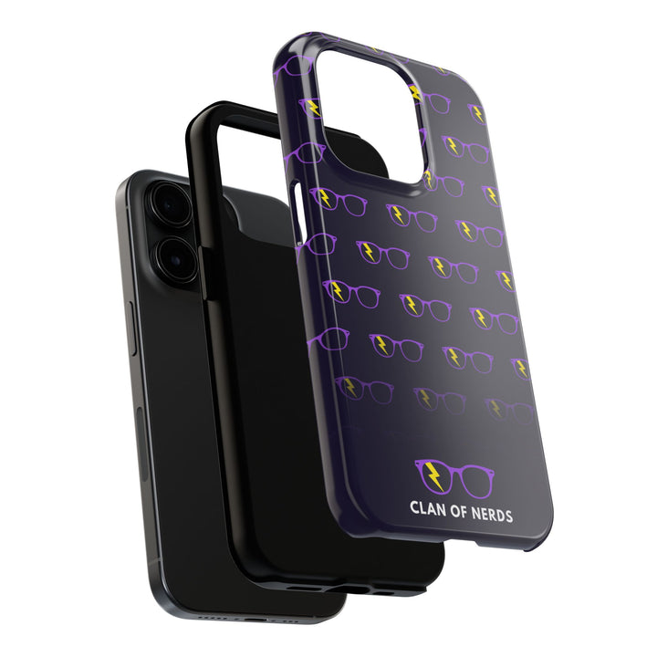 Purple/Yellow Glasses Pattern Tough Phone Case by Clan of Nerds