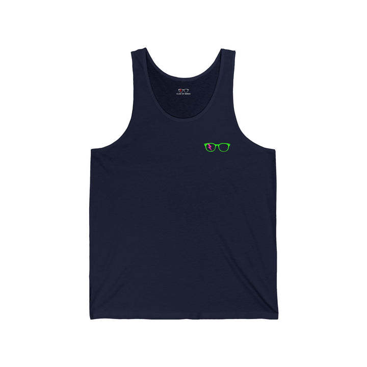 Green/Pink Glasses Men’s Tank in Navy