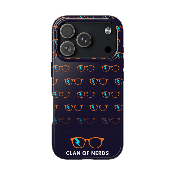 Orange/Cyan Glasses Pattern Tough Phone Case by Clan of Nerds
