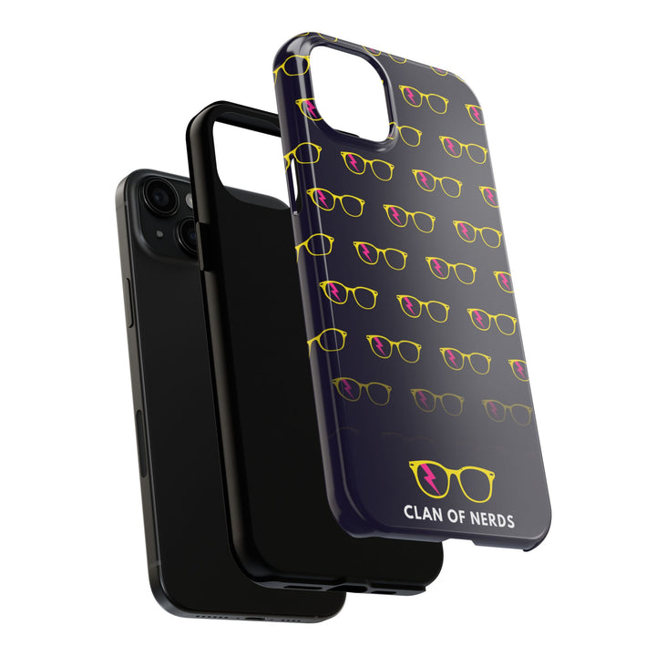Yellow/Pink Glasses Pattern Tough Phone Case by Clan of Nerds