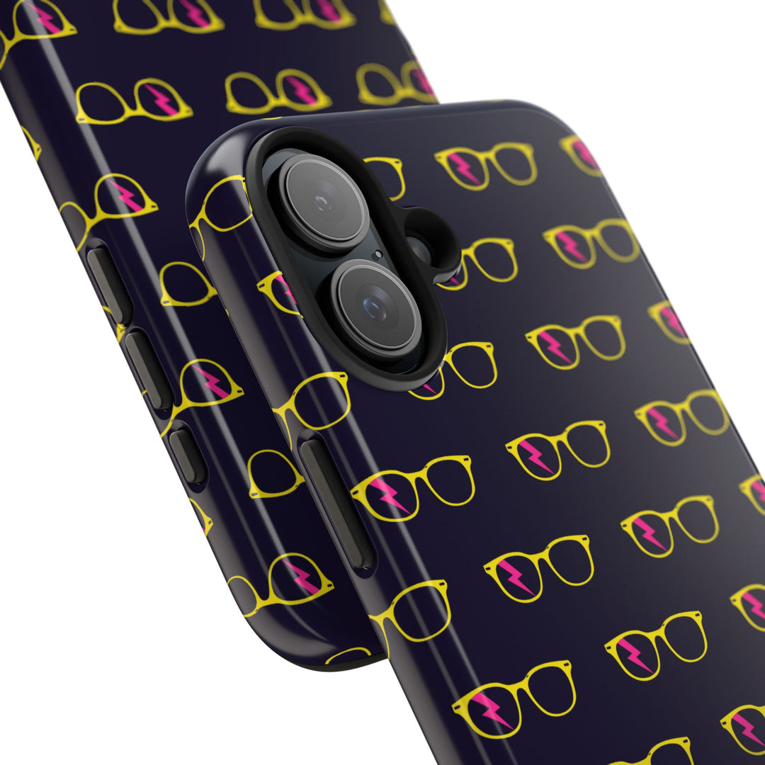 Yellow/Pink Glasses Pattern Tough Phone Case by Clan of Nerds