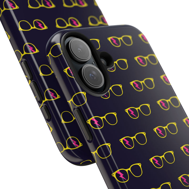 Yellow/Pink Glasses Pattern Tough Phone Case by Clan of Nerds