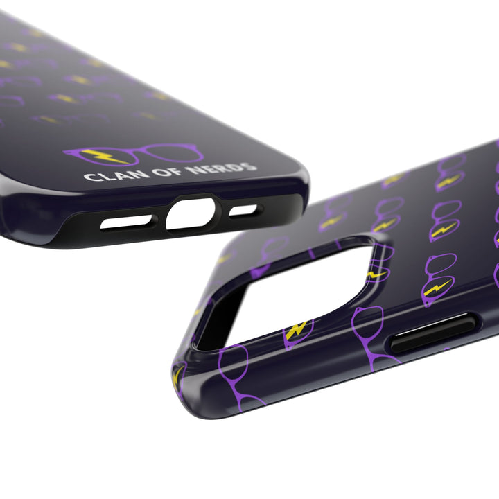 Purple/Yellow Glasses Pattern Tough Phone Case by Clan of Nerds
