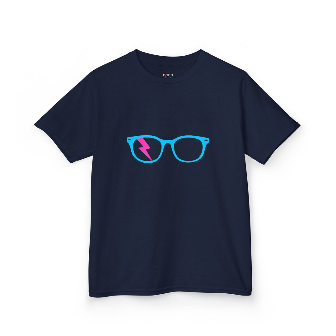 Cyan/Pink Glasses Kids Tee by Clan of Nerds