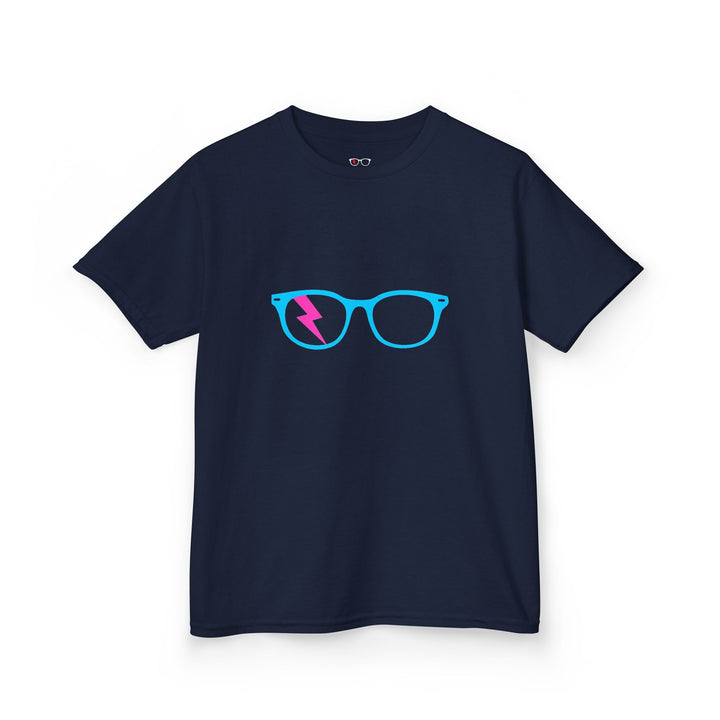 Cyan/Pink Glasses Kids Tee by Clan of Nerds