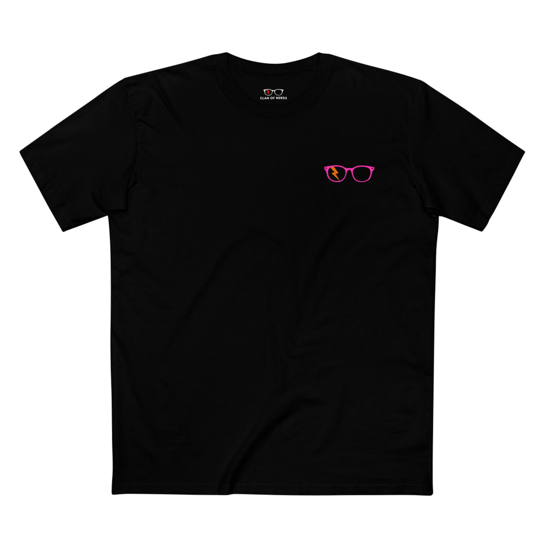 Pink/Orange Glasses Men’s Tee in Black