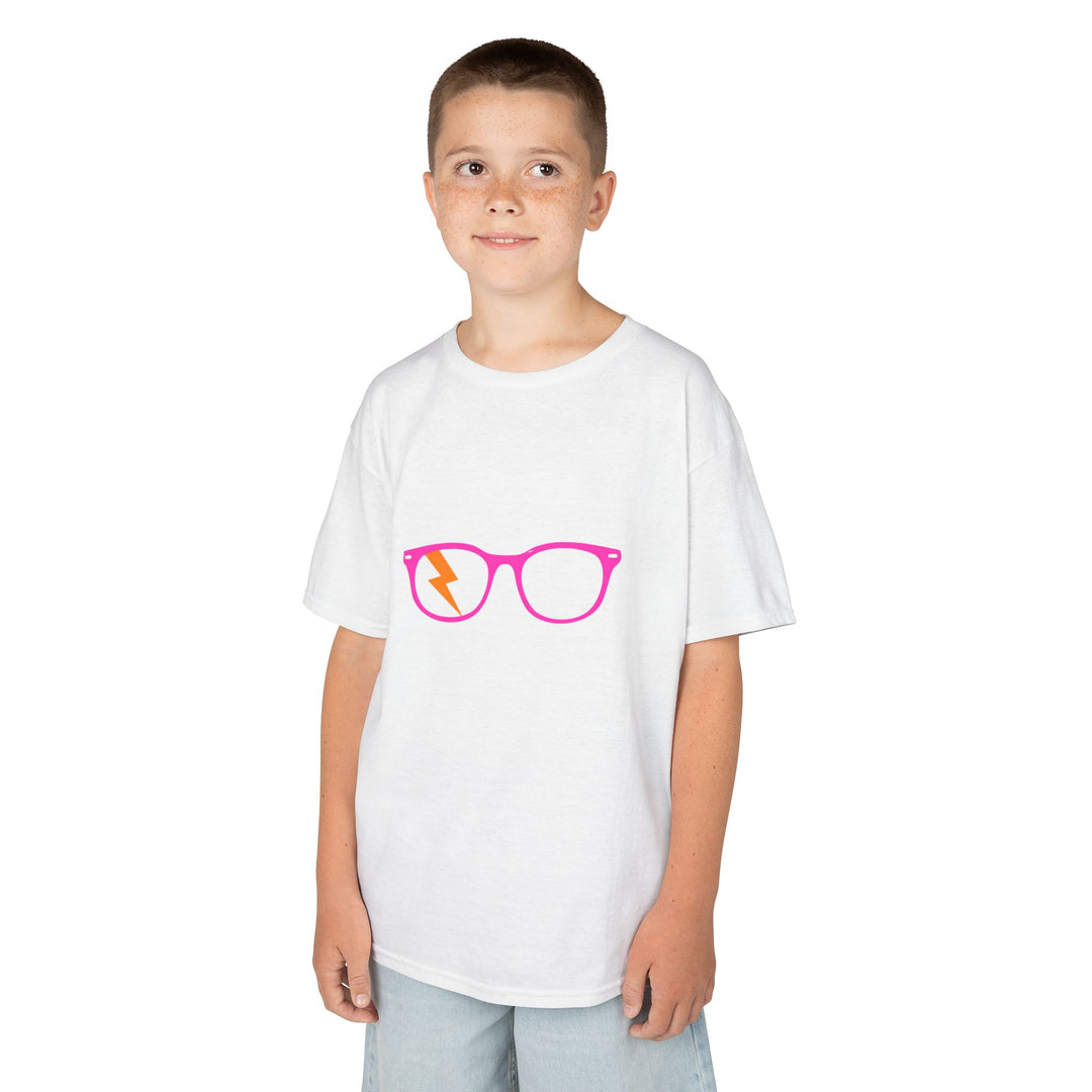 Pink/Orange Glasses Kids Tee by Clan of Nerds
