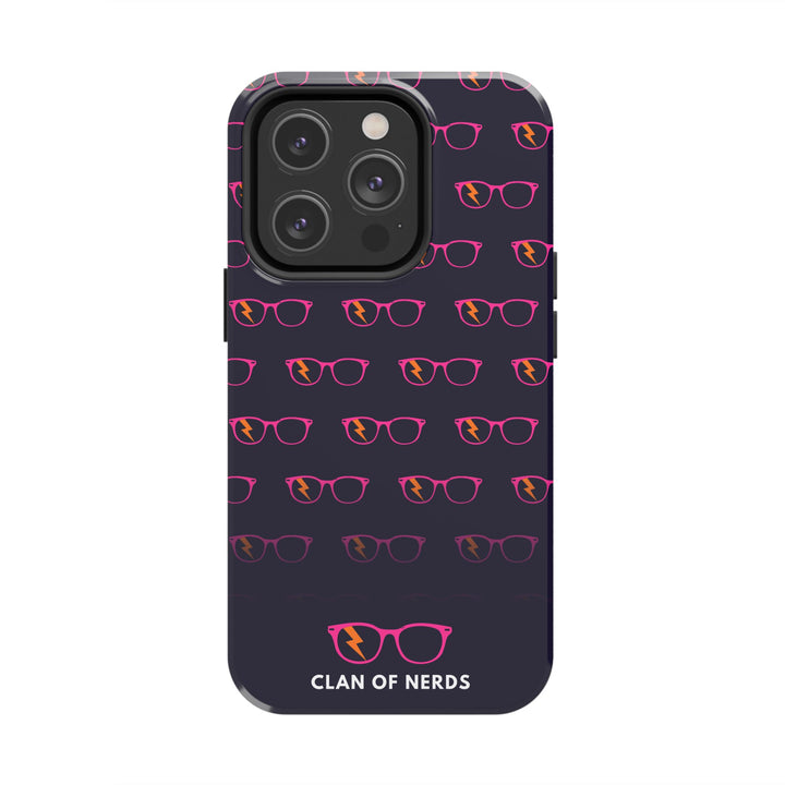 Pink/Orange Glasses Pattern Tough Phone Case by Clan of Nerds