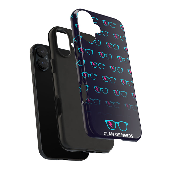 Cyan/Pink Glasses Pattern Tough Phone Case by Clan of Nerds