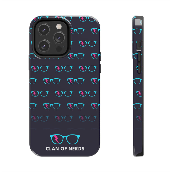 Cyan/Pink Glasses Pattern Tough Phone Case by Clan of Nerds