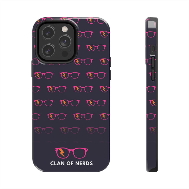 Pink/Orange Glasses Pattern Tough Phone Case by Clan of Nerds