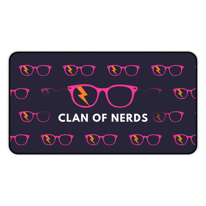 Pink/Orange Glasses Pattern Desk Mat by Clan of Nerds