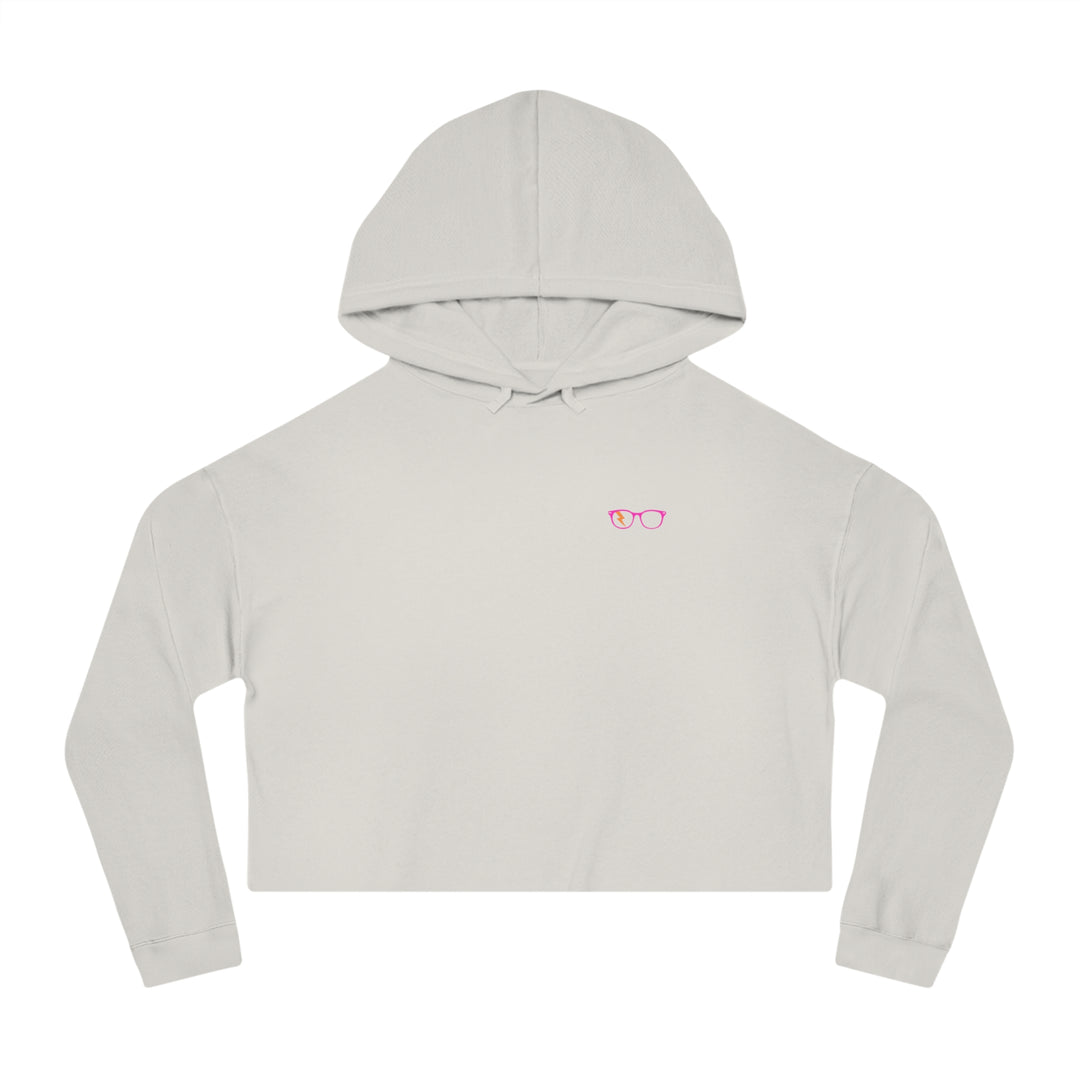 Pink/Orange Glasses Women’s Cropped Hoodie in Bone