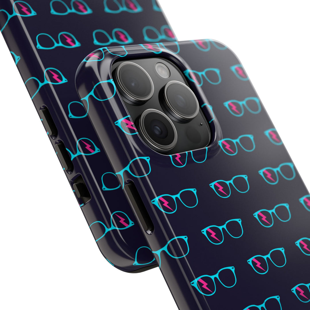 Cyan/Pink Glasses Pattern Tough Phone Case by Clan of Nerds