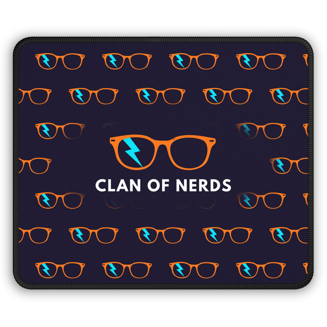 Orange/Cyan Glasses Pattern Mouse Pad by Clan of Nerds