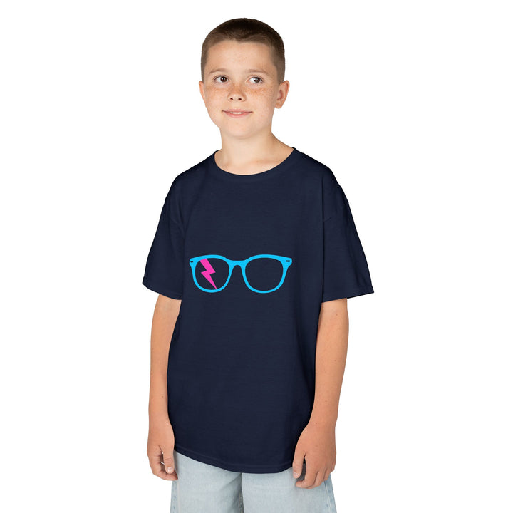 Cyan/Pink Glasses Kids Tee by Clan of Nerds