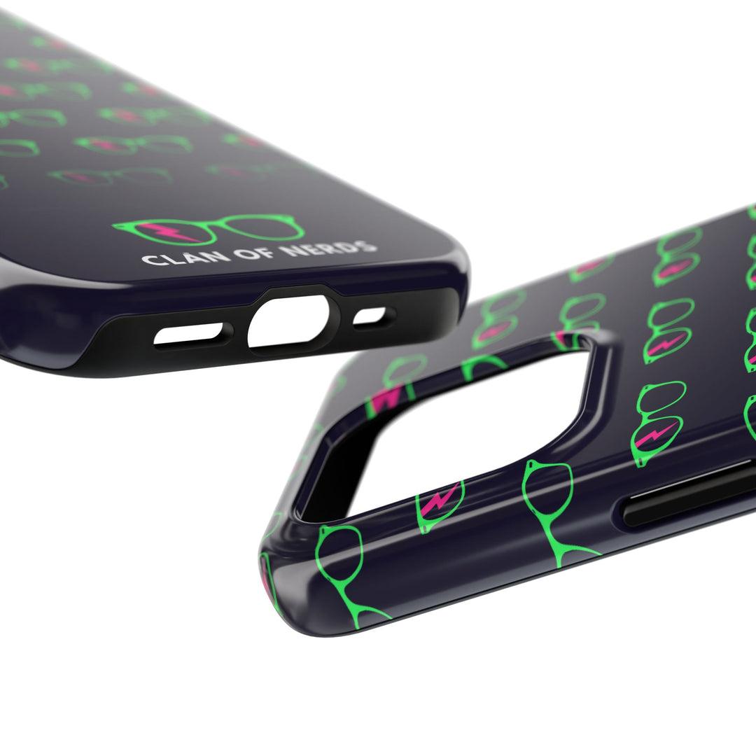 Green/Pink Glasses Pattern Tough Phone Case by Clan of Nerds