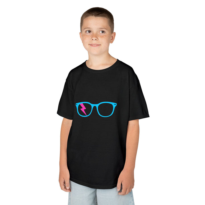 Cyan/Pink Glasses Kids Tee by Clan of Nerds