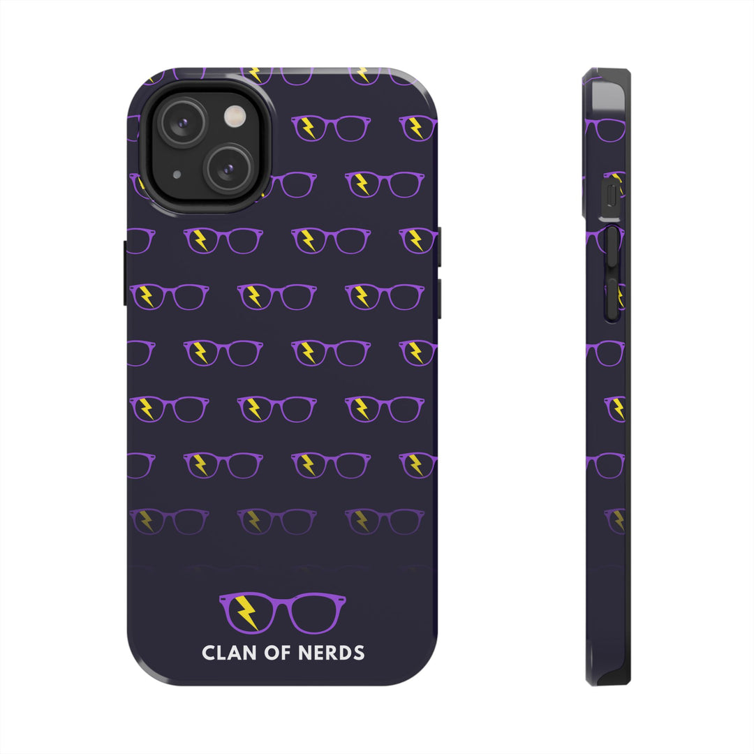 Purple/Yellow Glasses Pattern Tough Phone Case by Clan of Nerds