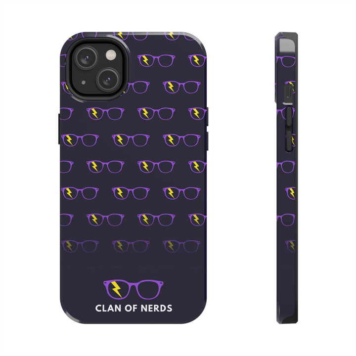 Purple/Yellow Glasses Pattern Tough Phone Case by Clan of Nerds