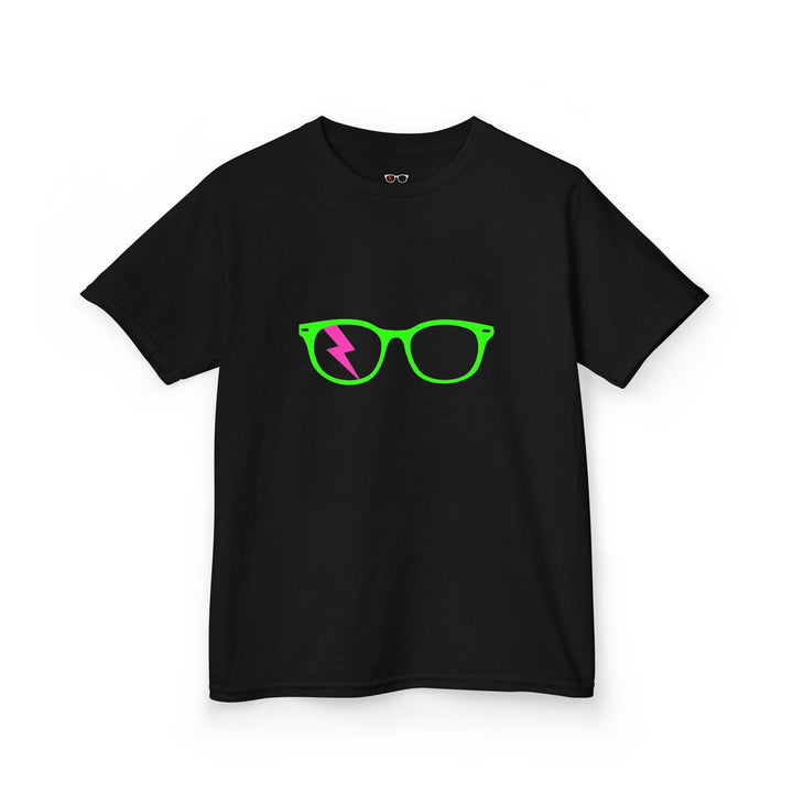Green/Pink Glasses Kids Tee by Clan of Nerds