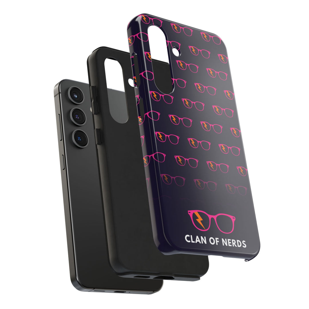 Pink/Orange Glasses Pattern Tough Phone Case by Clan of Nerds