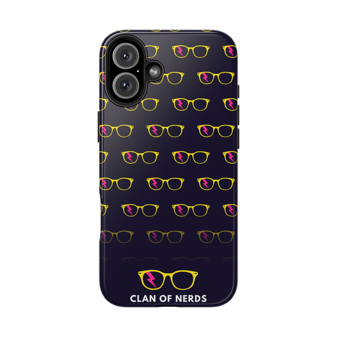 Yellow/Pink Glasses Pattern Tough Phone Case by Clan of Nerds