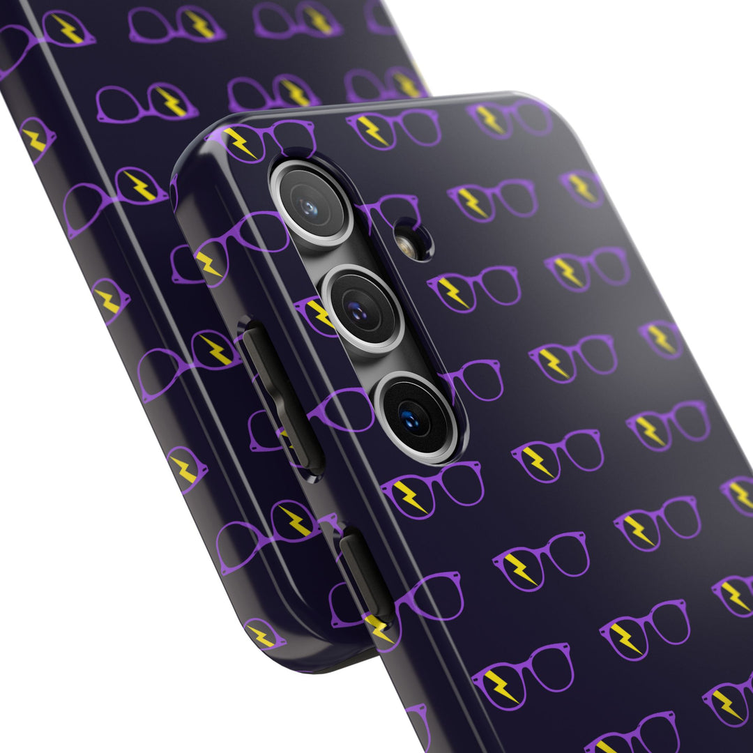 Purple/Yellow Glasses Pattern Tough Phone Case by Clan of Nerds